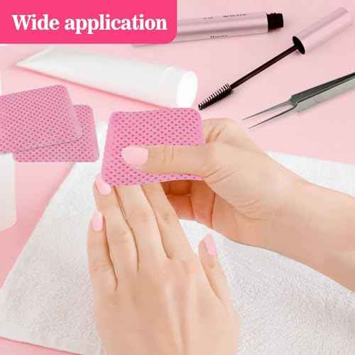 MAQIHAN 1200 Lint Free Nail Wipes - Pink Acetone Nail Polish Remover Wipes Lint Free Nail Wipes Pads Gel Nails No Lint Nail Glue Wipes Eyelash Extensions Toallitas Para U?as Sin Pelusa Nail Supplies