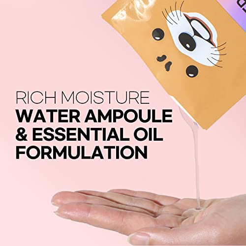 Epielle Animal Character Sheet Masks 6 Pack, Moisturizing & Hydrating Face Mask with Hyaluronic Acid & Botanical Extract, Korean Skin Care, Girls Spa Party Favors, Sleepover, Self Care Gifts for Women