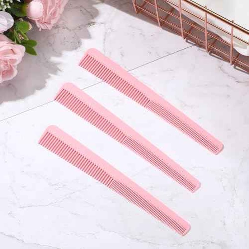 Boao 6 Pieces Tapered Comb Carbon Fiber Salon Hairdressing Fine and Wide Tooth Comb Heat Resistant Tapering Barber Stylist Cutting for Men Women(Pink)