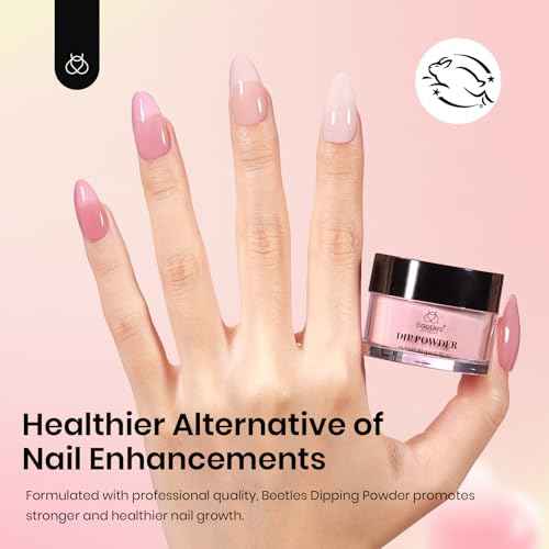 Beetles Dip Powder Nail Kit, 6 Colors Jelly Pink Nude Milky Translucent Powder Dipping Set for All Seasons, Manicure DIY Art at Home, No Need Nail Lamp Cured Gifts for Women