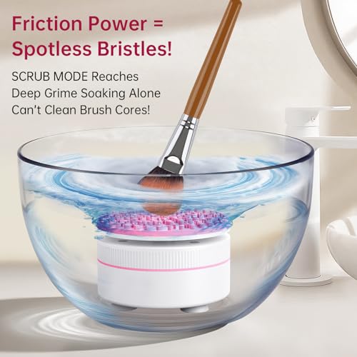 Norate Makeup Brush Cleaner, IPX7 Waterproof Electric Makeup Brush Cleaner Machine, Deep Cleaning Makeup Brushes, Stocking Stuffers Christmas Gifts for Women Mom Teen Girls