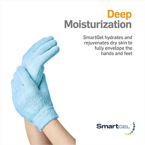 NatraCure Moisturizing Gel Booties and Gloves Set - (for Dry Skin, Dry Hands, feet, Cracked Heels, cuticles, Rough Skin, Dead Skin, use with Your Favorite lotions) - 155/175-AQ/RET - Color: Aqua