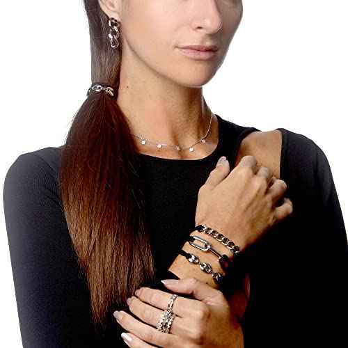 Bracelet Hair Ties With Black Elastic, Looks Cute On Your Wrist And Great In Your Hair from Maya J (Silver, Metal accents) HT33W