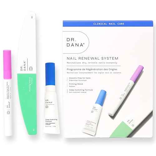 Dr. Dana Nail Repair Kit for Damaged Nails ? Strengthening & Exfoliating Treatment with Glycolic Acid, Nail Primer, Hydrator & Priming Wand for Shiny, Healthy Nails, Halal Certified Nail Care Kit