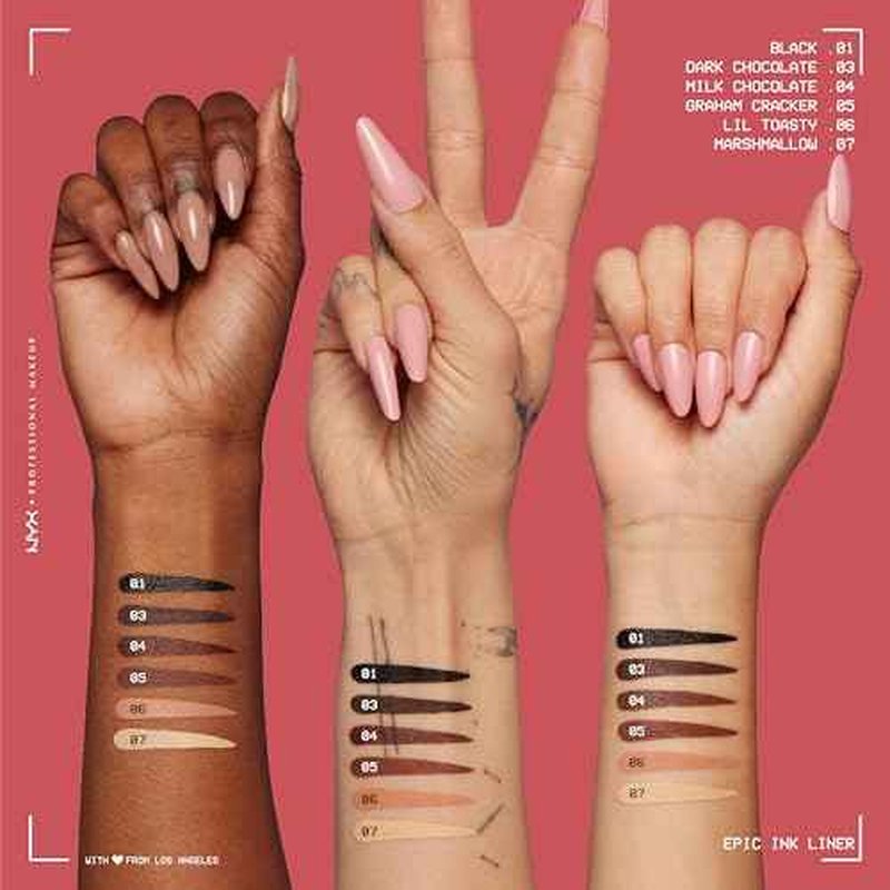 NYX PROFESSIONAL MAKEUP Epic Ink Liner, Waterproof Liquid Eyeliner with Vegan Formula - Dark Chocolate (Dark Brown Matte)
