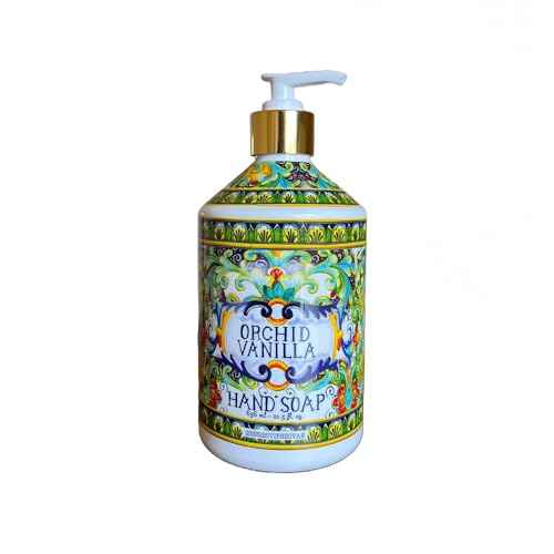 Home and Body Company Hand Soap Villa Flora Collection 16 FL/473ml Bottles infused with Essential Oils (SET OF 4) Sea Salt Verbena, Coconut Citrus, Orchid Vanilla, and White Jasmine