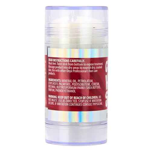 Onyx Professional Cracked Heel Repair Balm Stick for Dry Cracked Feet Treatment, Coconut Scent, 1 pack - Moisturizing Foot Balm, Rolls On, No Mess Like Foot Cream or Foot Lotion, Heel Treatment