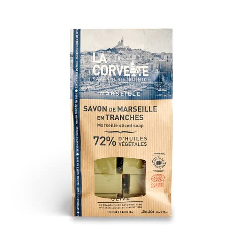 La Corvette bag of OLIVE Marseille soap, bulk 1kg : 10x100g - COSMOS NATURAL