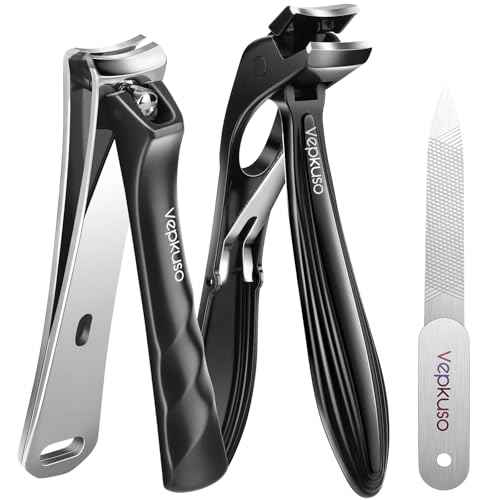 Toenail Clippers&Nail Clippers for Seniors Thick Nails - Professional Nail Clippers Set for Men/Women, Manicure Kit with Angled Head, Stainless Steel Toe Nail Cutter, Gift Idea