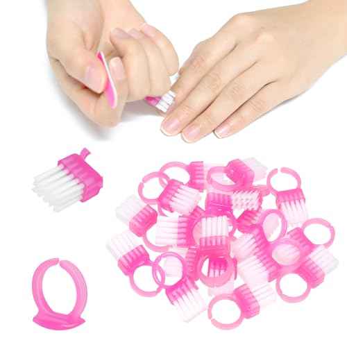 Nail Brush Rings SHEERBLISS Mini Nail Brushes 20pcs Hand Fingernail Brush Cleaner Scrubbing Kit Pedicure for Toes and Nails