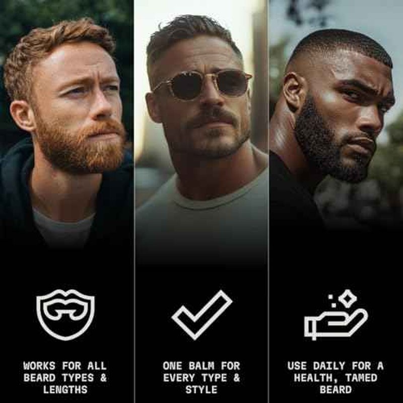 Striking Viking Beard Balm for Men - Leave in Beard Conditioner - Styling Balm Made with Naturally Derived Beard Butter, Argan & Jojoba Oils (2 Ounce (Pack of 1), Blue Ocean)