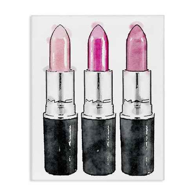 Stupell Industries Three Pink Lipsticks Canvas Wall Art, 36 x 48, Design by Artist Amanda Greenwood