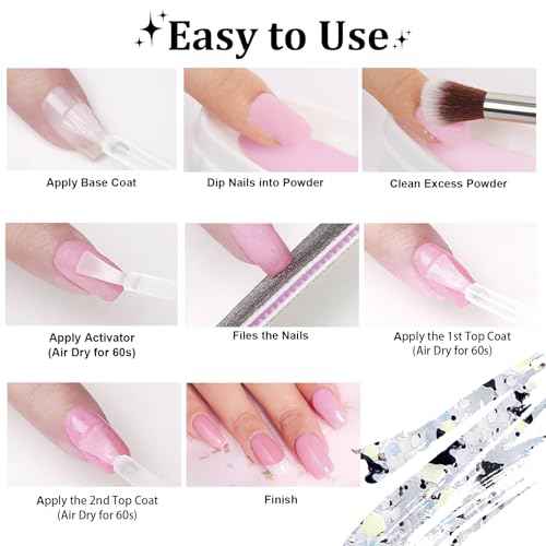 Nail Dip Powder Colors, Butterfly Glitter Silver - DIY Nail Art Starter Kit - No Lamp Needed - 1 oz