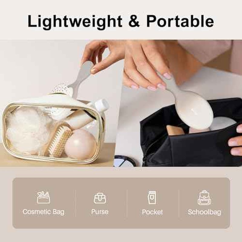 RHOS Mini Hair Brush for Women,Men and Kids, Travel Size Hair Brush for Purse & Pocket, Small Cushion Paddle Brush with Soft Bristles(1 Pack-Beige Gradient)