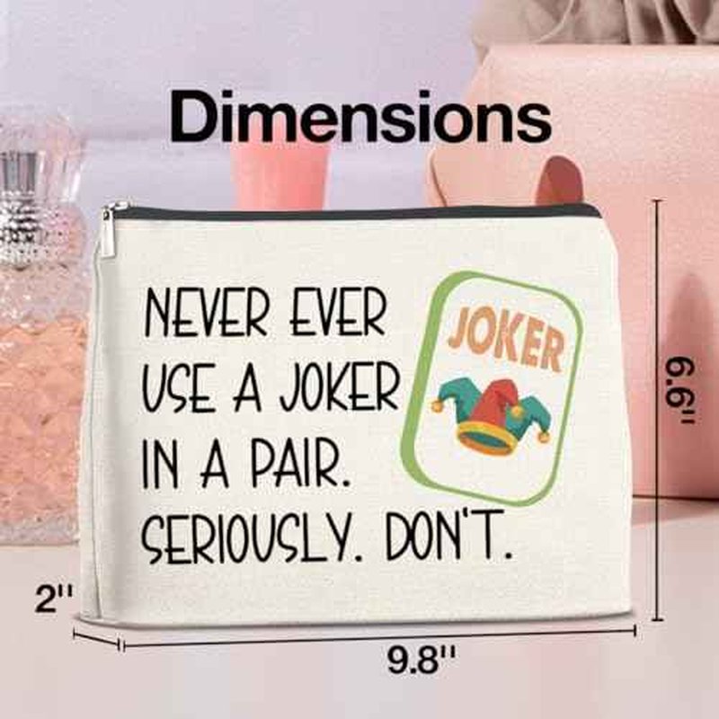 Funny Makeup Bag Mahjong Gifts for Women, Mahjong Lover Gifts Cosmetic Bag Zipper Makeup Pouch