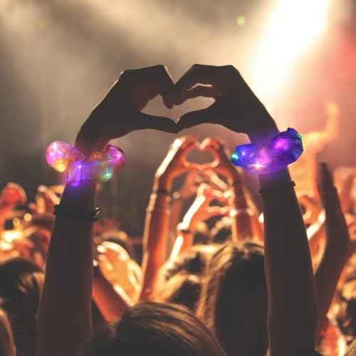 20 Pcs LED Scrunchies, Light up Hair Scrunchies, Glow in the Dark Hair Ties with 3 Light Modes, Neon Hair Accessories for Women Girls, Glow Hair Bands Rave Glow Party Supplies