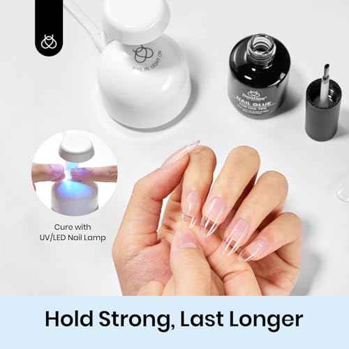 beetles Gel Polish 9 In 1 Gel Nail Glue for Clear Acrylic Nail Tips 2 Pcs 15ml Long Lasting Nail Gel Kit for False Nails Tips, Base Blooming Nail Gel, Christmas Nail Art, U V Light Required