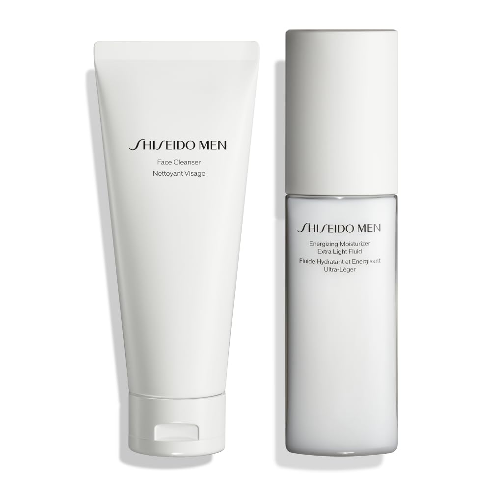 Shiseido Men Face Cleanser (125 mL) + Men Energizing Moisturizer Extra Light Fluid (100 mL)