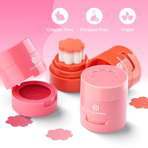 Color Nymph Liquid Blush Trio?Multi-use Stamp Blush Set for Cheeks Lips, Hydrating & Long-lasting Formula, Dewy & Natural Finish - 3-Piece Makeup Gift Set for Christmas, 100% Vegan & Cruelty-free