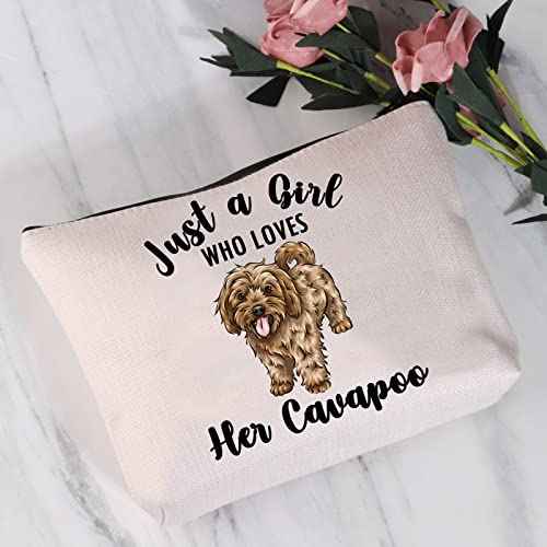 JYTAPP Cavapoo Makeup Bag Animal Lover Gifts Just A Girl Who Loves Her Cavapoo Cosmetic Bag Cavapoo Zipper Pouch Bag