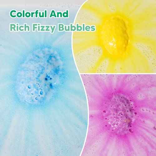 Bath Bombs for Kids with Surprise Inside, 12 Pack Kids Bath Bombs with Jungle Animal Toys for Boys Girls, Safe Handmade Fizzy Balls Dino Egg Bubble Safari Bath Bomb Gift Set for Easter Birthday