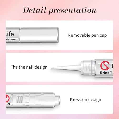 Curvlife New 3 IN 1 Nail Glue Remover Pen, Nail Glue Remover For Press On Nails, Click&Remove Pen Design, Not for Gel Polish Base Coat, For Fake Nails Debonder Adhessive Remover Acetone-free, 2pcs,5ml