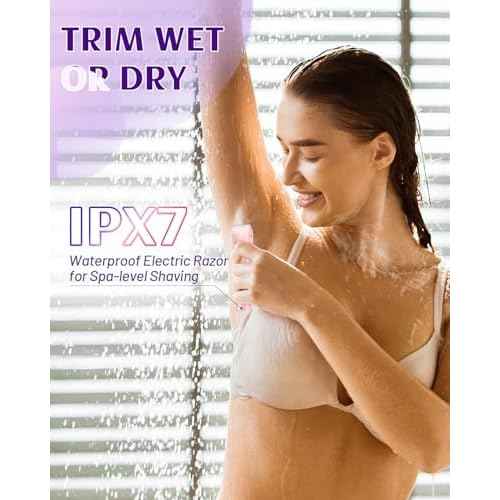 Dermawave Bikini Shaver Trimmer 2.0 for Women Pubic Hair, 2 in 1 Dual Head Painless Electric Razor for Bikini Line Area, Waterproof