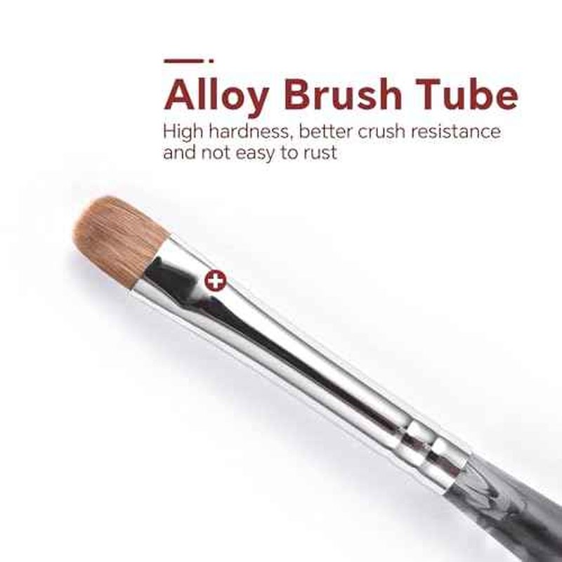 Kolinsky Sable Nail Brush French Nail Brush 2 Way Professional Gel Acrylic Nail Art Brush with Stirring Rod for French Manicure Cuticle Clean Up Nail Art Design Brush (10#)