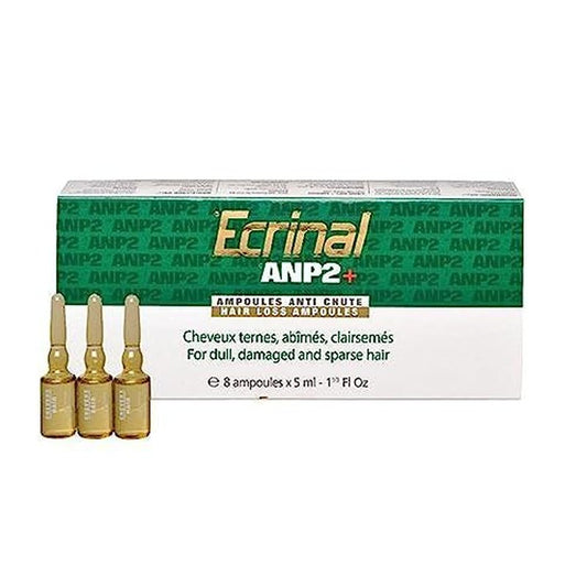 Ecrinal ANP2+ Hair Loss Treatment Ampoules - 8 Ampoules for Hair Growth and Regeneration, Revitalizes Dull, Damaged, Thinning Hair, For Dry, Color-Treated, and Oily Scalp, 3-Month Supply