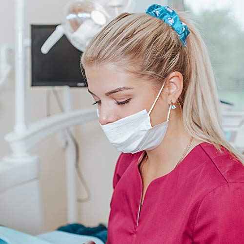 WILLBOND 20 Pieces Dental Hygienist Gifts, Dental Assistant Hair Scrunchies for Women, Tooth Elastic Hair Holder Hygiene Ponytail Teeth Pattern Hair Scrunchies for Women Girls