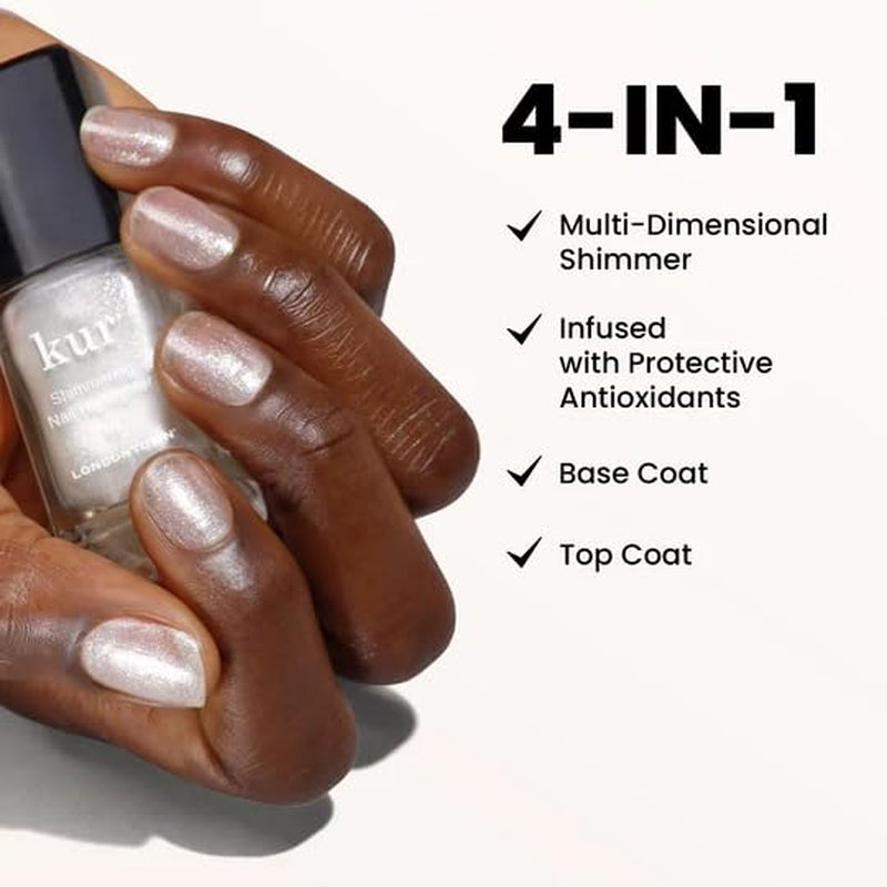 LONDONTOWN Shimmer Nail Highlighter - Vegan Iridescent Nail Polish Treatment | Soft Shimmery White - 0.40 fl oz