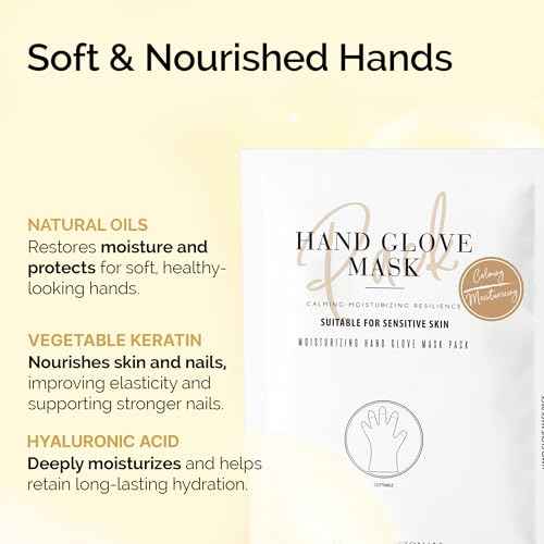 DLUX PROFESSIONAL Hand Masks - Moisturizing Fragrant Hand Mask Gloves, Protein Rich Moisturizing Gloves For Dry Skin, Single Use