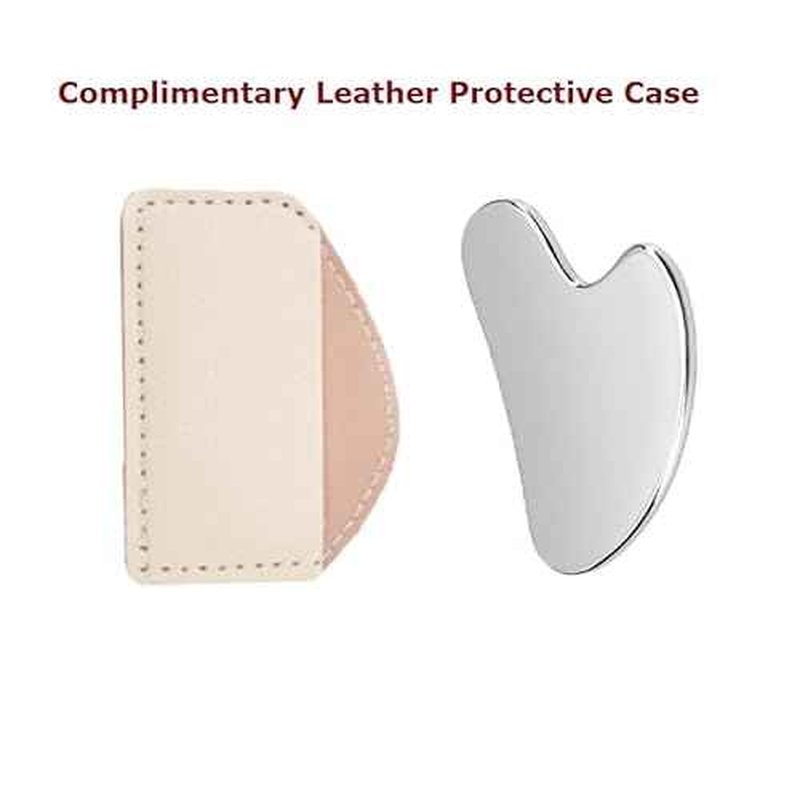 Stainless Steel Gua Sha Facial Tools, Tighten Skin Massage Guasha Beauty Tool, Metal Guasha Tool for Face, Face Massager Tool for Body Eyes Neck (Silver)