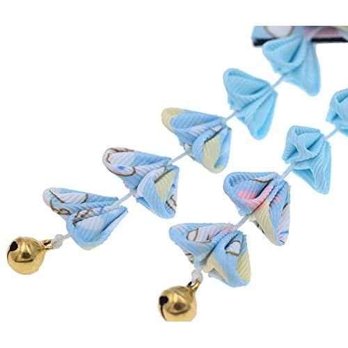 Japanese Style Women Flower Hair Clip Tassel Hair Ornament, Kimono Decor Fabric Hanfu Hairpin Accessories For Christmas Party Costume Gift (Light blue)