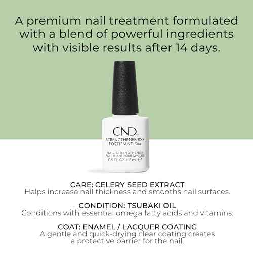 CND¢â Strengthener RXx, Nail Strengthener for Tougher, Stronger Nails & Protection for Thin Nails, 0.5 Fl Oz, 0.5 fl oz