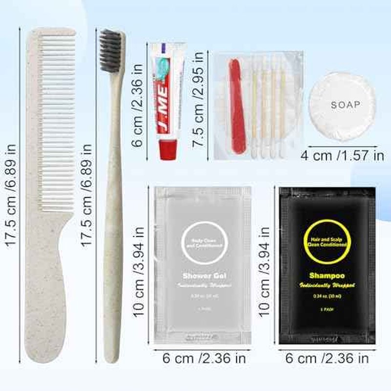 Toiletry Kits Homeless Personal Hygiene Kits for Homeless Care Package Supplies In Bulk, Disposable Travel Size Essential Women Men Toiletries Set for Hotel, Charity,Camping,Travel (100 Pack)