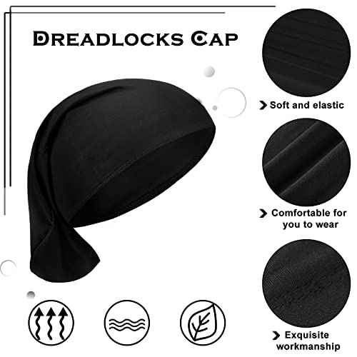 4 Pieces Unisex Dreadlock Cap Long Hair Dreads Head Wrap Sleeping Cap Hair Accessories Sleep Bonnet for Men Women