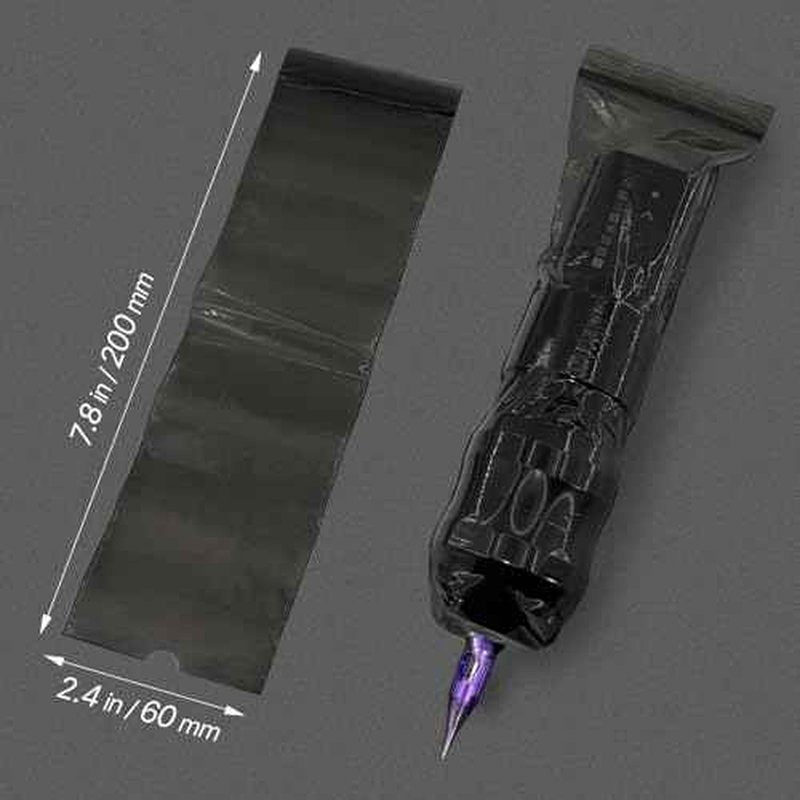 300pcs Tattoo Machine Covers Sealable Type - Black 2.4¡¿8 Inch Tattoo Pen Covers Bags Sleeves for Cartridge Machine - Professional Tattoo Supplies & Accessories (Black (2.4¡¿8 inch))