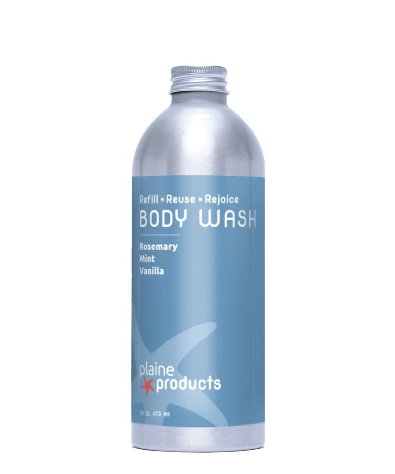 Sensitive Skin Body Wash - Rosemary, Mint & Vanilla | 16 oz Refill Bottle for Gentle Cleansing