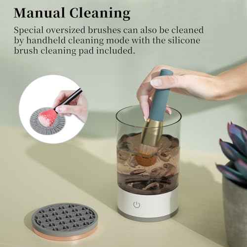Makeup Brush Cleaning Machine - Automatic Cosmetics Brush Cleaner, Electric Make-up Brush Cleaner and Dryer, Dust-proof Beauty Brushes Organizer, Birthday Gift for Ladies