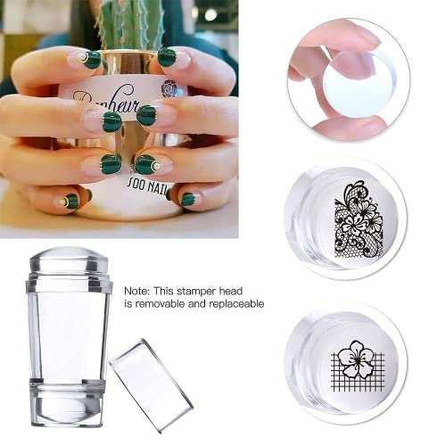 SEISSO 7 Colors Nail Stamping Polish Gel Nail Stamper Kit with 5 Pcs Nail Stamping Plates for Nails Art Stamp Beginners Kitiy