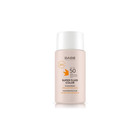 Babe Super Fluid Color Sunscreen SPF 50 – Tinted Facial Sunscreen – Lightweight, Non-Greasy, Broad Spectrum Protection – Suitable for Sensitive Skin – 50 ml