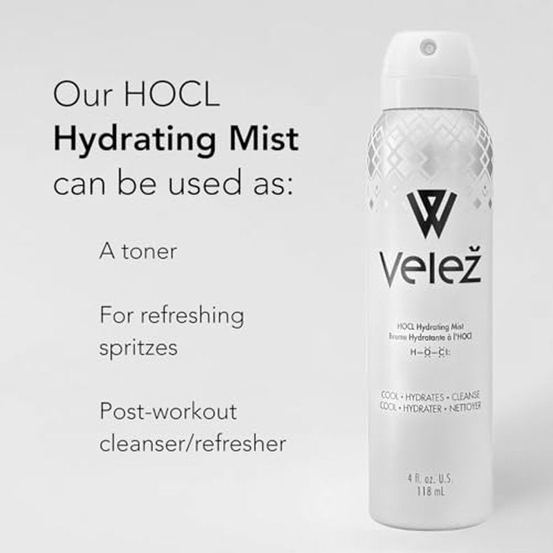 Vele? HOCL Hydrating Face Mist, Gentle Facial Spray, Versatile Fusion of Hypochlorous Acid + Pure Water, Refreshes, Soothes & Cleans The Skin, 4 Fl Oz