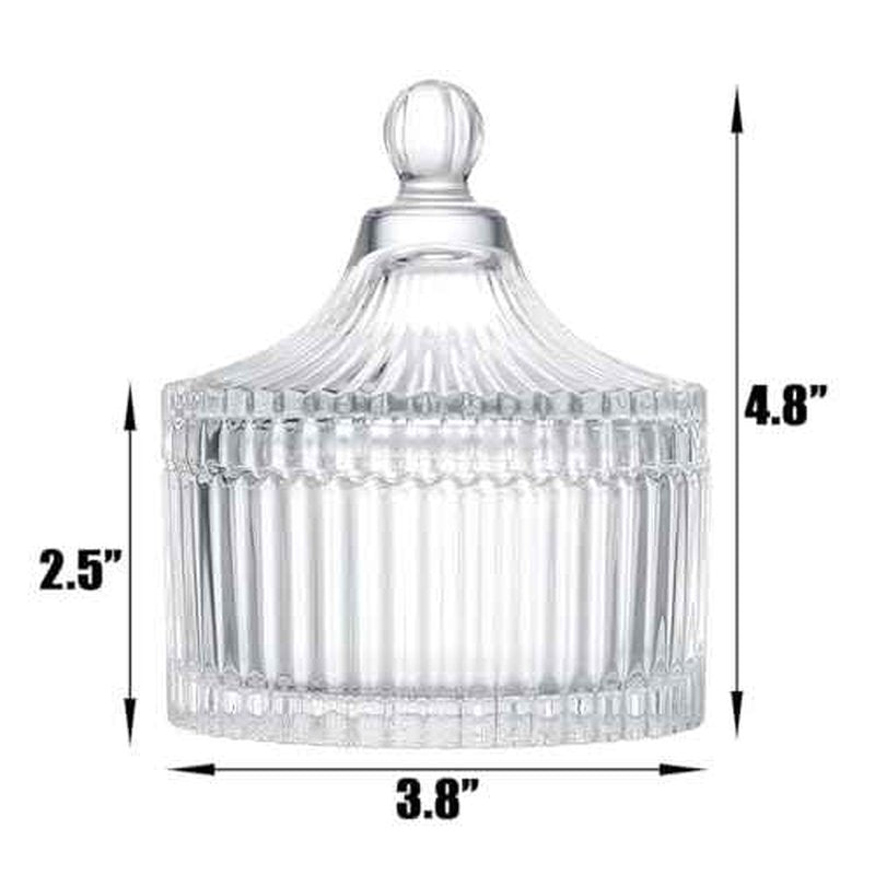 Ultra Soft Powder Puff and Container 3.3" High Density Velvet Dusting Washable Reusable Powder Puff,Bathroom Dressing Table Cotton Swab Storage Jar(Clear)