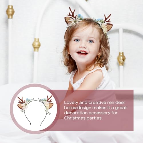 Christmas Reindeer Antlers Headband - Antler Crown s Ears Hair Hoop,Christmas Deer Headband,Fawn Horn Hair Bands, Fairy Headpiece for s Costume