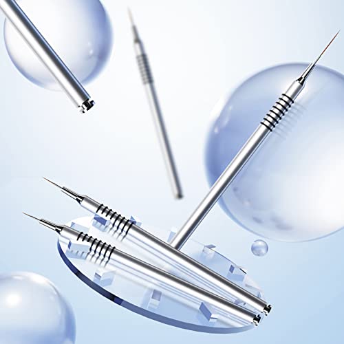 Nail Art Liner Brushes Set, 6Pcs Nail Art Design Brush Striping Thin Long Lines Dotting Drawing Pen, UV Gel Polish Painting Metal Handle Striper Brushes Size 5/7/9/11/20/25mm