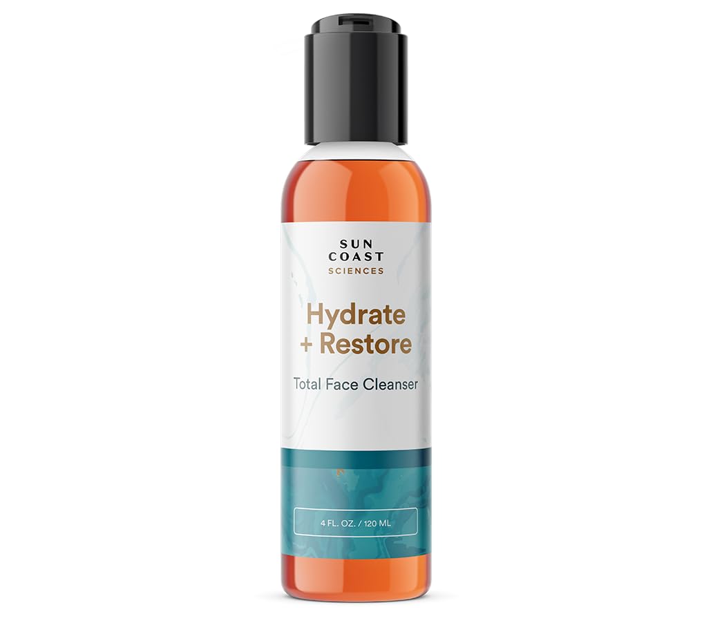 SUN COAST SCIENCES - Hydrate + Restore Total Face Cleanser, Vitamina B, Hydrating Facial Cleanser With Niacinamide for All Skin Types - 4 Fl Oz (Pack of 1)