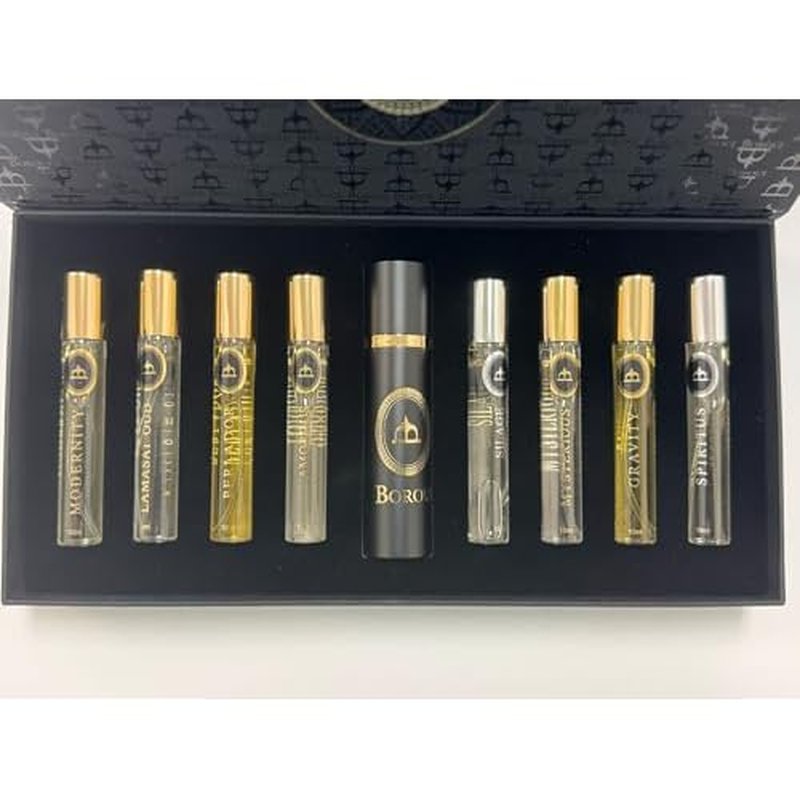 Dumont Borouj 8 Piece Discover Set For Women and Men (Perladore+Spiritus+ Mysterious+ Amorous+ Gravity+ Lamasat Oud+ Modernity +Silage) 10 ml each