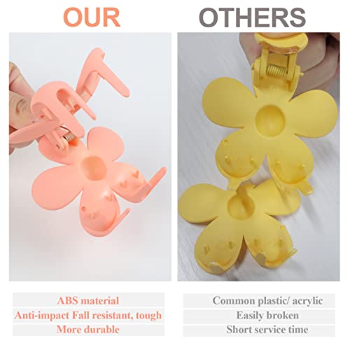 Flower Claw Clip 7 PCS Claw Clips, Hair Clips for Women Non Slip for Thick Hair Women Girls Gifts, 7 Colors