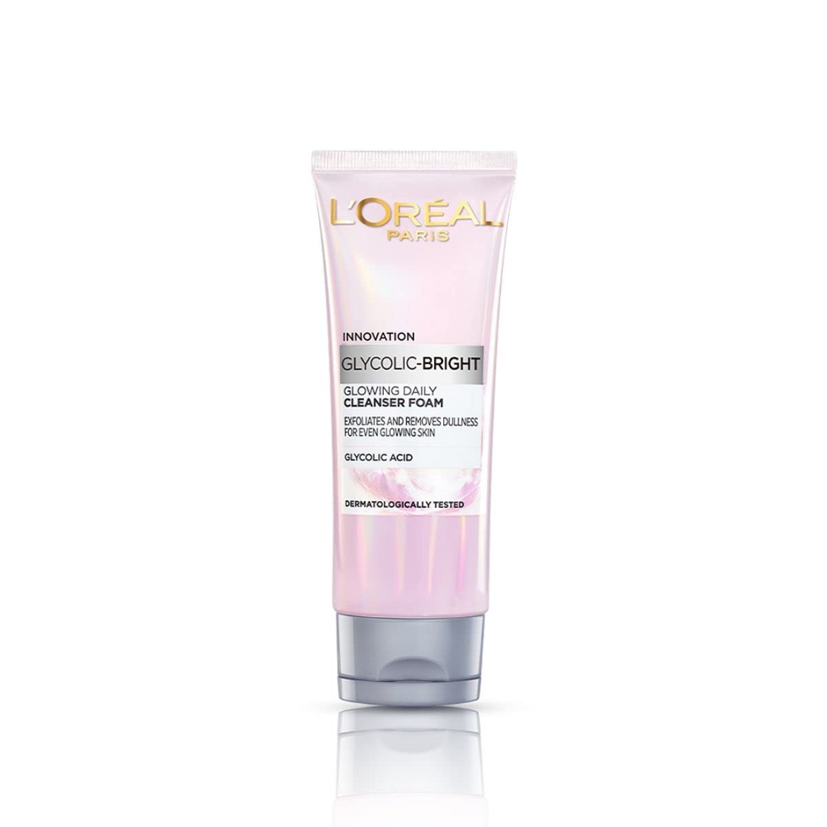 L'Oreal Paris Glycolic Bright Daily Foaming Facial Cleanser, 50ml |Daily Glowing Face Wash for Dull Skin